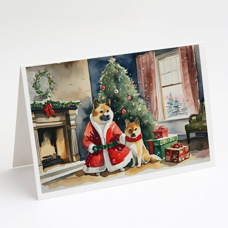 Akita Christmas Greeting Cards and Envelopes Pack of 8