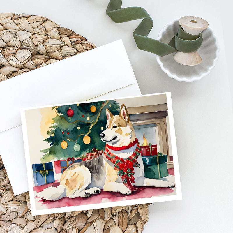 Akita Christmas Greeting Cards and Envelopes Pack of 8