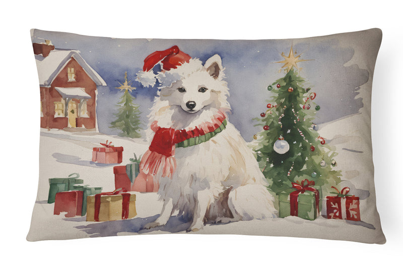 American Eskimo Christmas Fabric Decorative Pillow