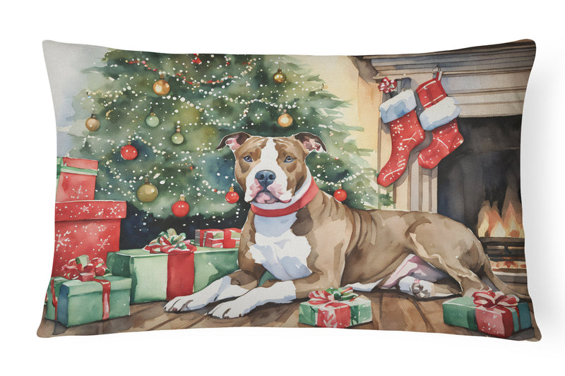 Pit Bull Terrier Christmas Fabric Decorative Pillow