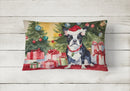Boston Terrier Christmas Fabric Decorative Pillow