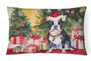 Boston Terrier Christmas Fabric Decorative Pillow