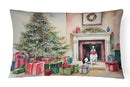 Boston Terrier Christmas Fabric Decorative Pillow