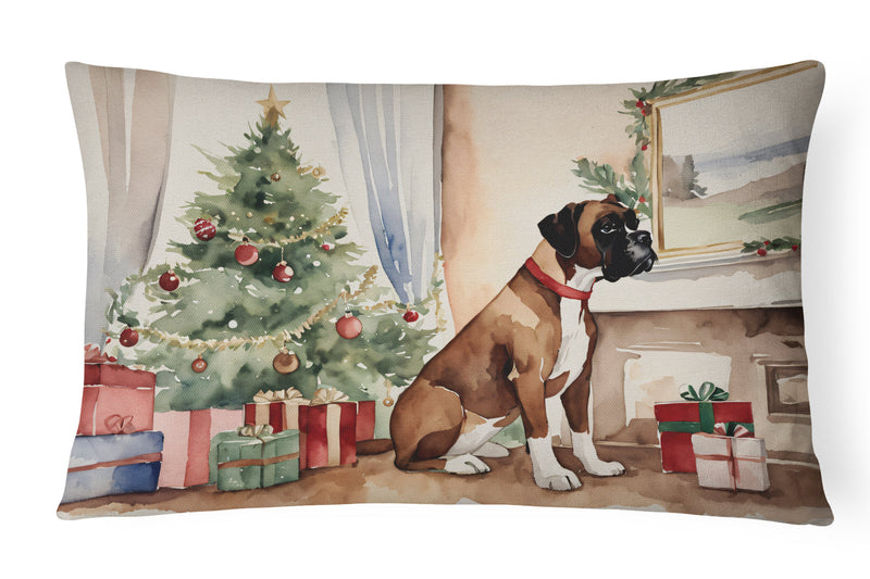 Fawn Boxer Christmas Fabric Decorative Pillow