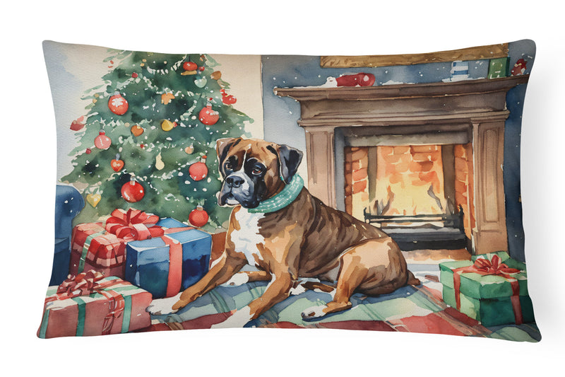 Fawn Boxer Christmas Fabric Decorative Pillow
