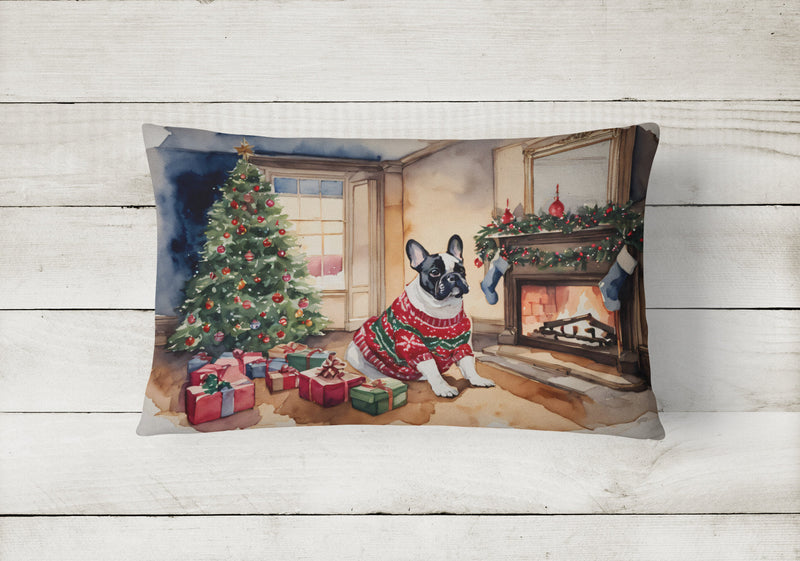 French Bulldog Christmas Fabric Decorative Pillow