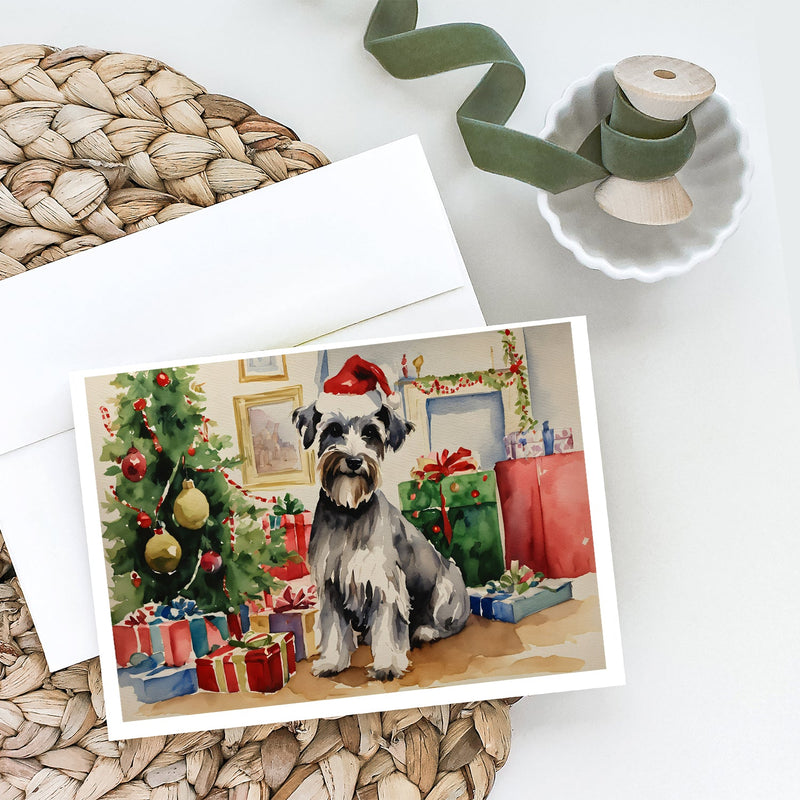 Schnauzer Christmas Greeting Cards and Envelopes Pack of 8