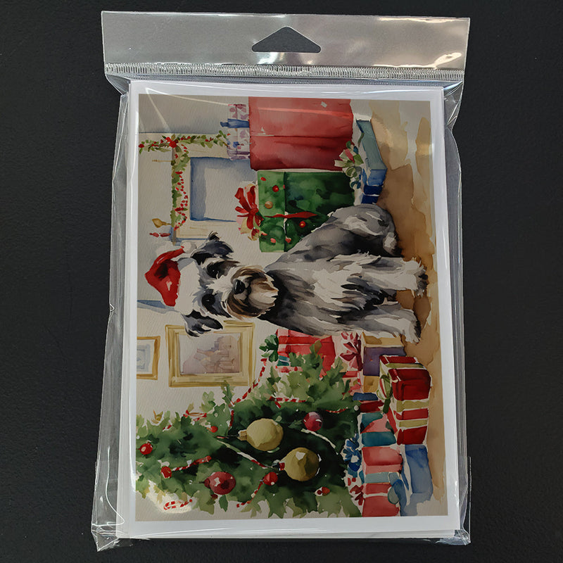 Schnauzer Christmas Greeting Cards and Envelopes Pack of 8