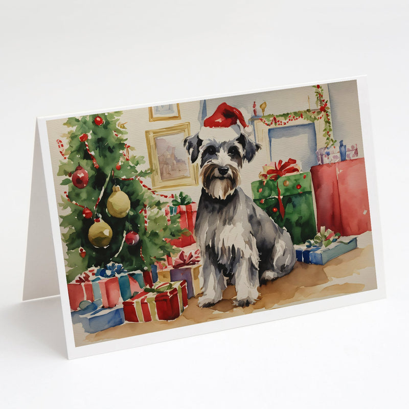 Schnauzer Christmas Greeting Cards and Envelopes Pack of 8