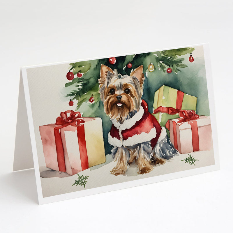 Yorkie Christmas Greeting Cards and Envelopes Pack of 8