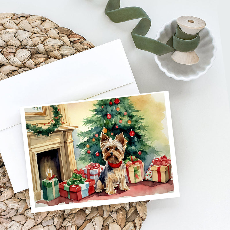 Yorkie Christmas Greeting Cards and Envelopes Pack of 8