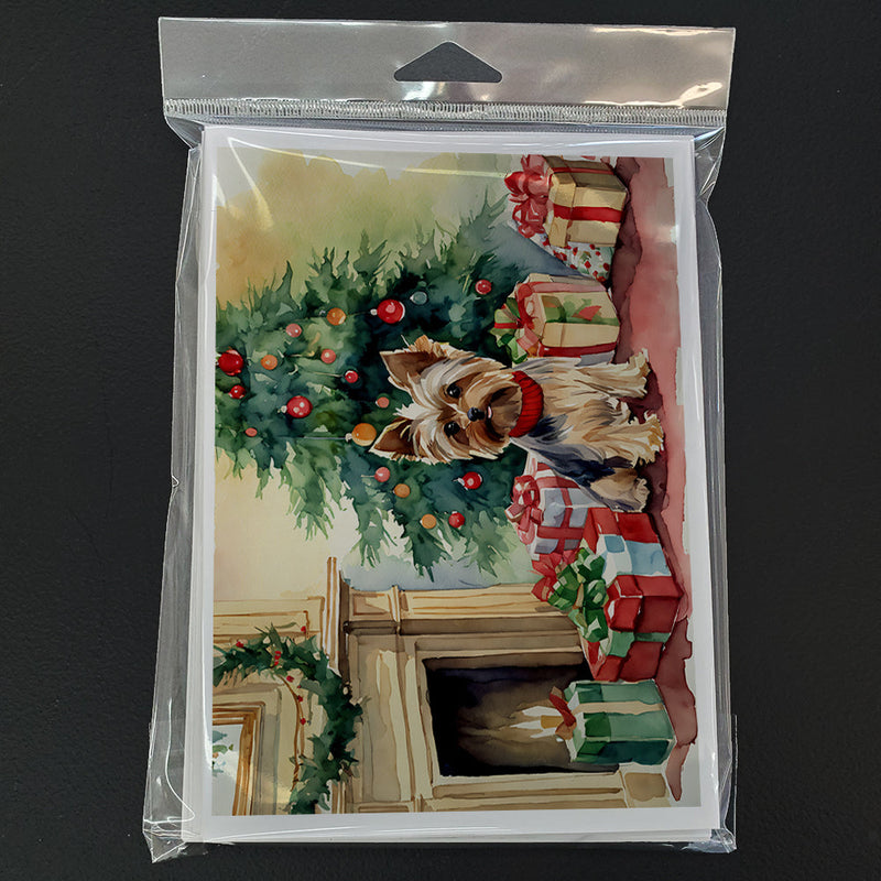 Yorkie Christmas Greeting Cards and Envelopes Pack of 8