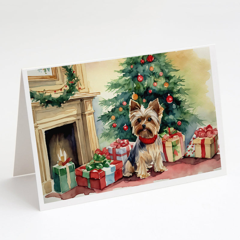 Yorkie Christmas Greeting Cards and Envelopes Pack of 8