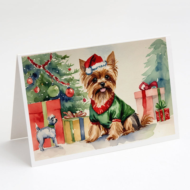 Yorkie Christmas Greeting Cards and Envelopes Pack of 8