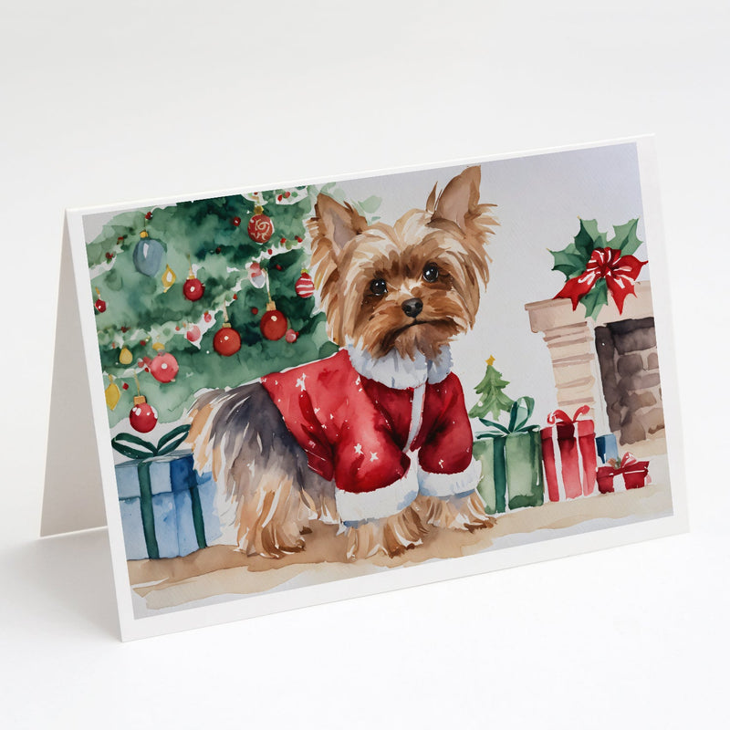 Yorkie Christmas Greeting Cards and Envelopes Pack of 8