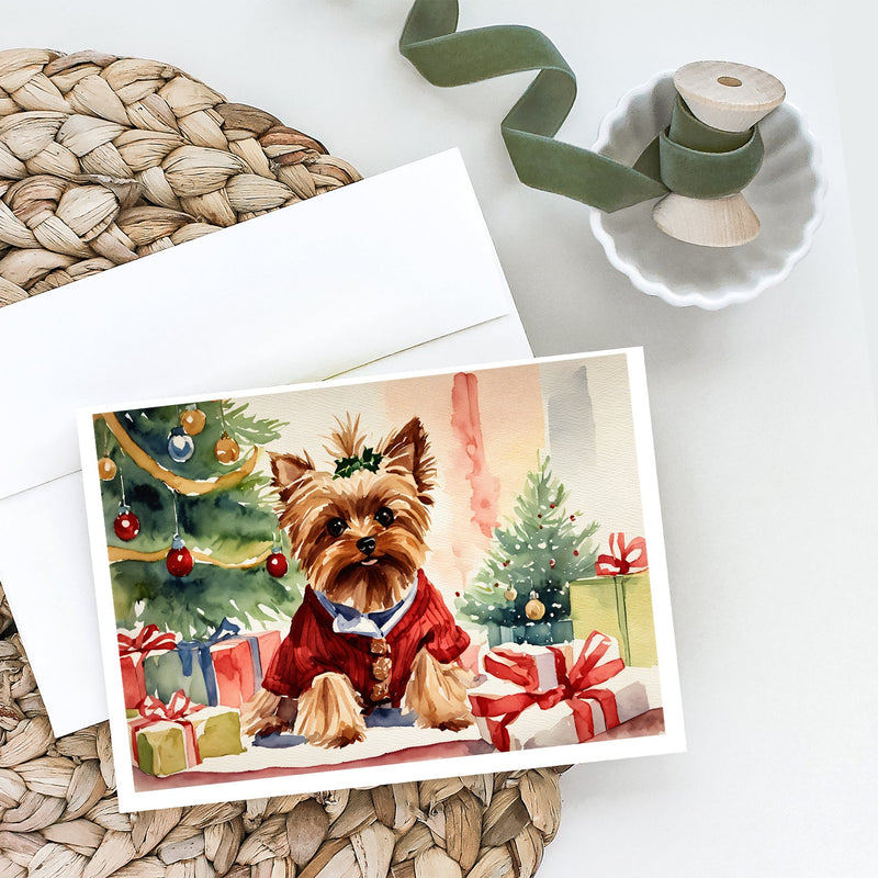 Yorkie Christmas Greeting Cards and Envelopes Pack of 8