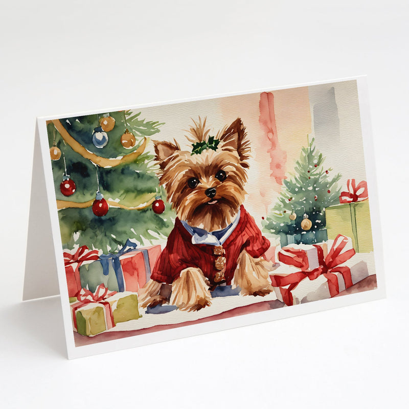 Yorkie Christmas Greeting Cards and Envelopes Pack of 8