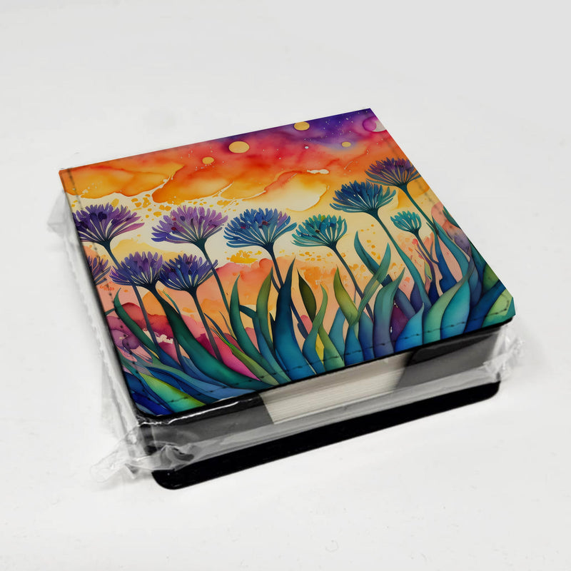 Agapanthus in Color PU Leather Note Paper Holder