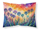 Agapanthus in Color Fabric Standard Pillowcase – Artistic Decorative Front, White Back