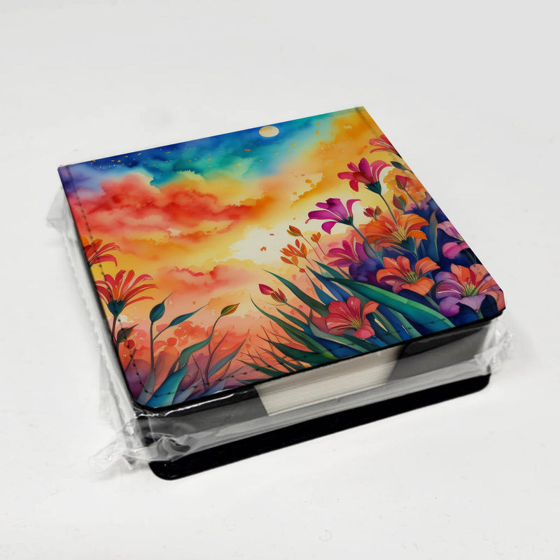 Alstroemerias in Color PU Leather Note Paper Holder