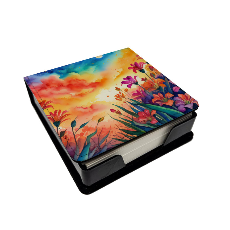 Alstroemerias in Color PU Leather Note Paper Holder