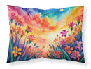 Alstroemerias in Color Fabric Standard Pillowcase – Artistic Decorative Front, White Back