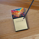 Alstroemerias in Color Sticky Note Holder- Refiilable Desk Accessory Note Pad