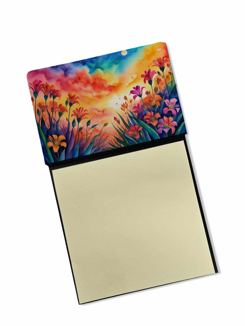 Alstroemerias in Color Sticky Note Holder- Refiilable Desk Accessory Note Pad