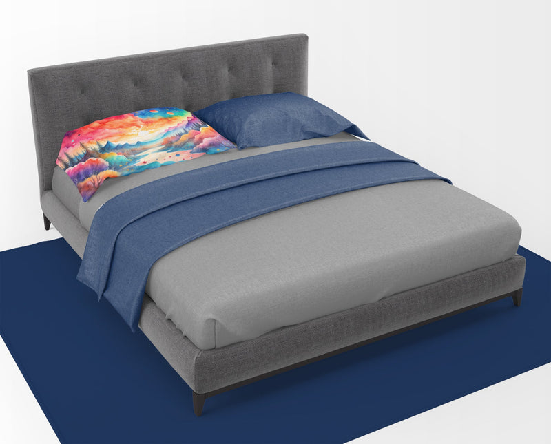 Amaranths in Color Fabric Standard Pillowcase – Artistic Decorative Front, White Back