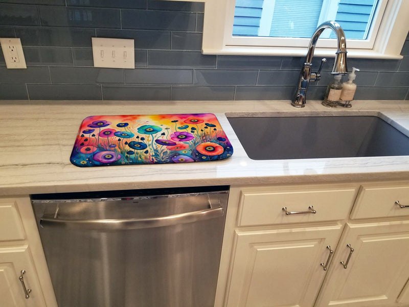 Anemones in Color Dish Drying Mat