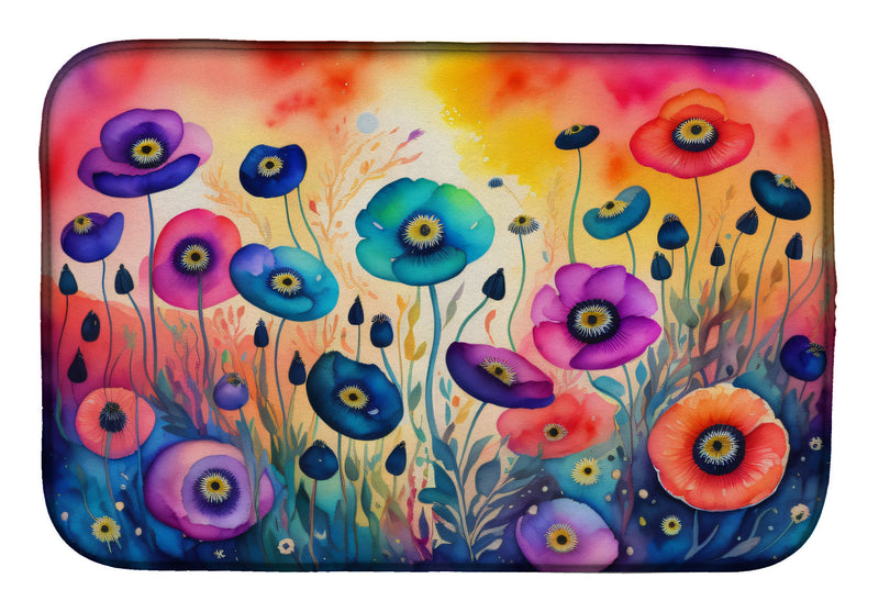 Anemones in Color Dish Drying Mat