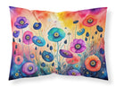 Anemones in Color Fabric Standard Pillowcase – Artistic Decorative Front, White Back