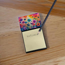 Anemones in Color Sticky Note Holder- Refiilable Desk Accessory Note Pad