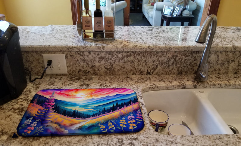 Annual Larkspur in Color Dish Drying Mat