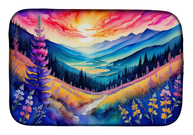Annual Larkspur in Color Dish Drying Mat