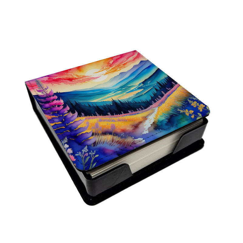 Annual Larkspur in Color PU Leather Note Paper Holder