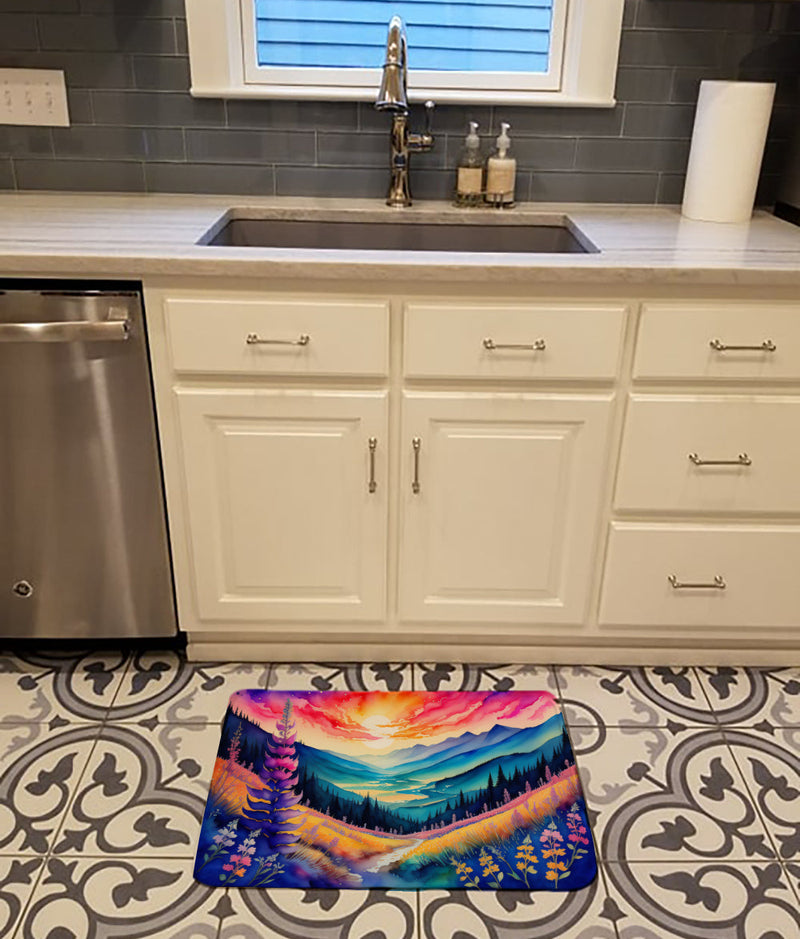 Annual Larkspur in Color Memory Foam Kitchen Mat