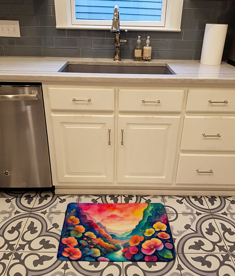 Begonias in Color Memory Foam Kitchen Mat