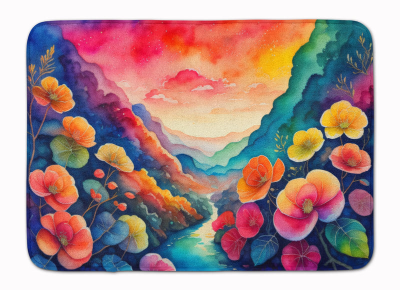 Begonias in Color Memory Foam Kitchen Mat