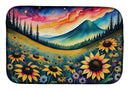 Black-eyed Susans in Color Dish Drying Mat