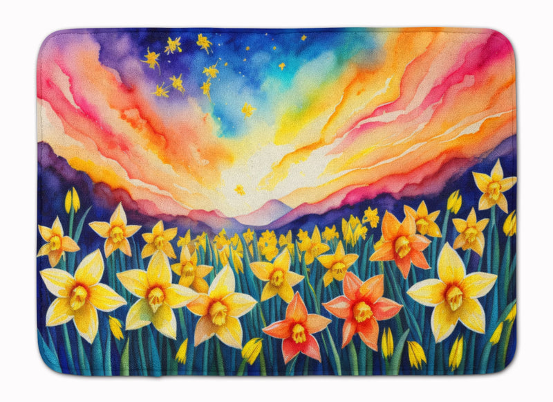 Daffodils in Color Memory Foam Kitchen Mat