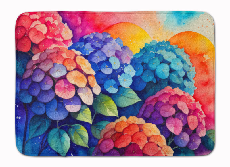 Hydrangeas in Color Memory Foam Kitchen Mat
