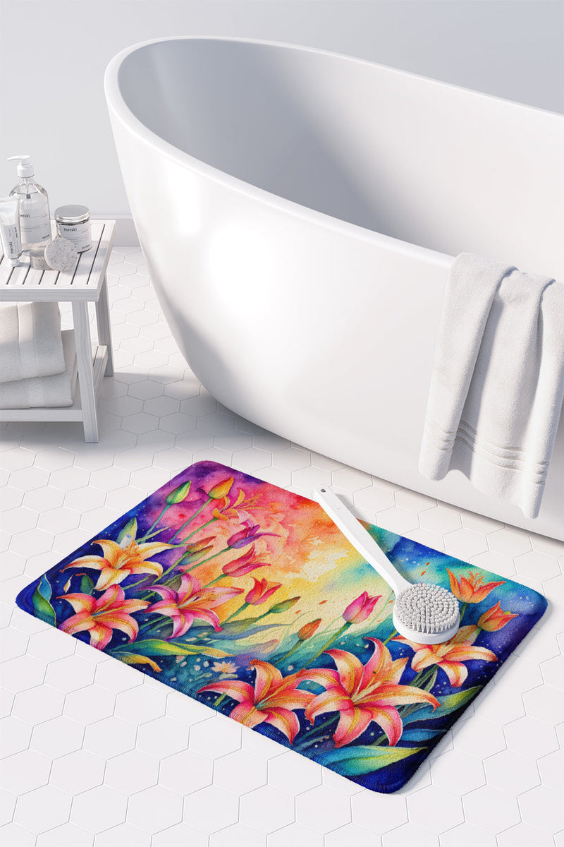 Lilies in Color Memory Foam Kitchen Mat