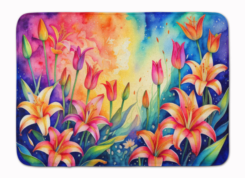 Lilies in Color Memory Foam Kitchen Mat