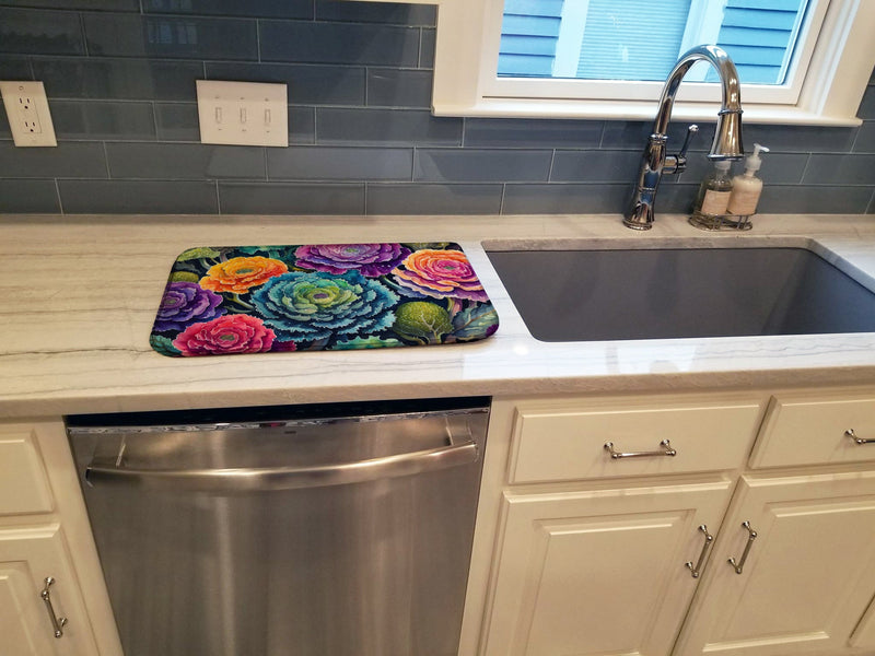 Ornamental Kale in Color Dish Drying Mat