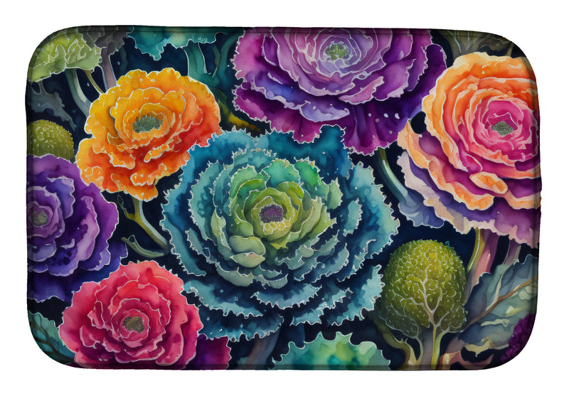 Ornamental Kale in Color Dish Drying Mat
