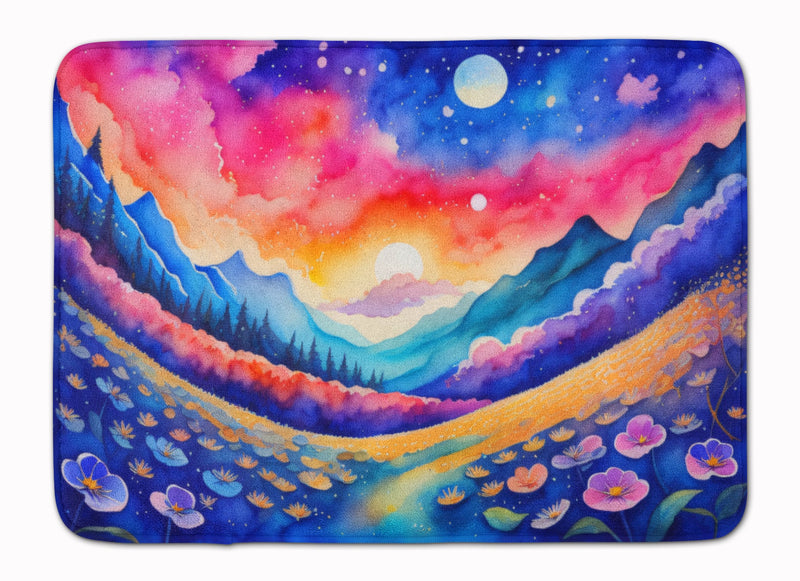 Periwinkles in Color Memory Foam Kitchen Mat