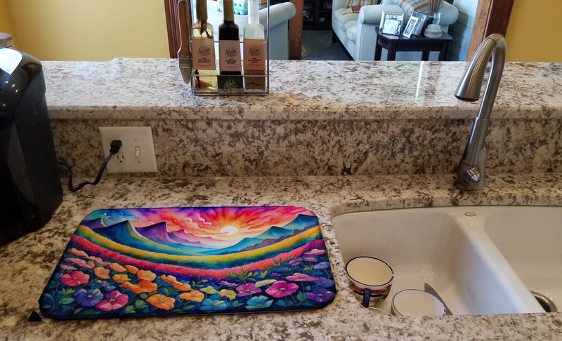 Petunias in Color Dish Drying Mat