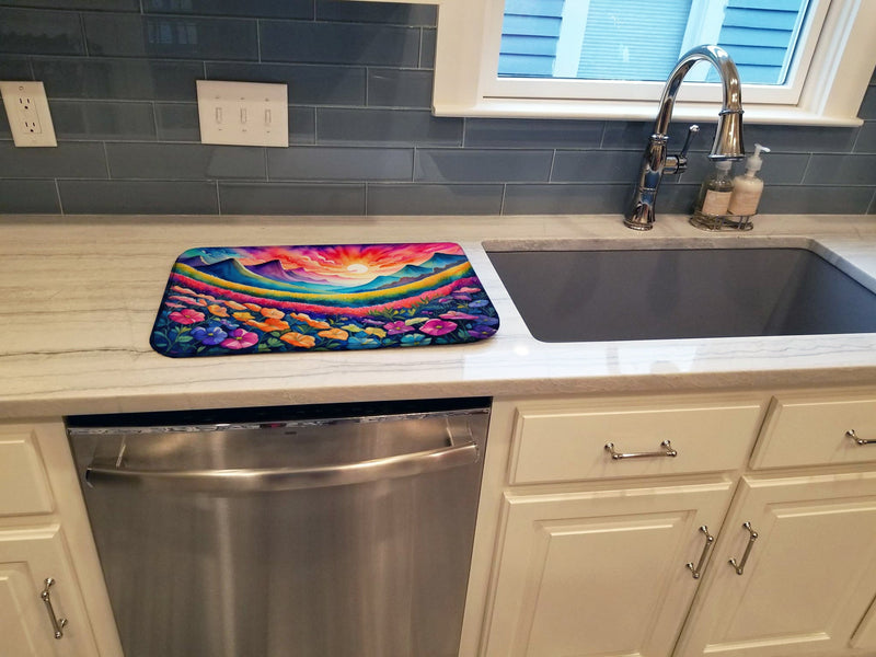 Petunias in Color Dish Drying Mat