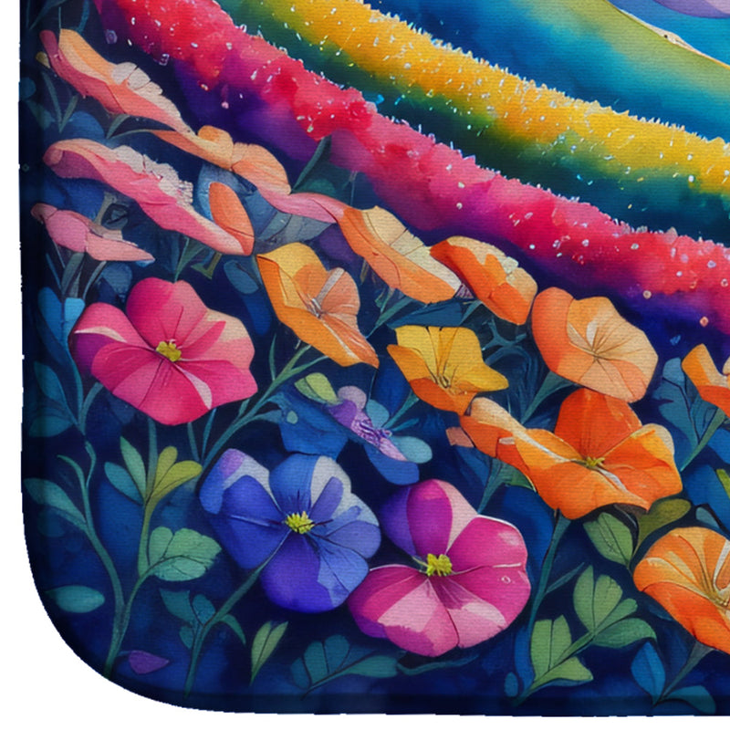 Petunias in Color Dish Drying Mat